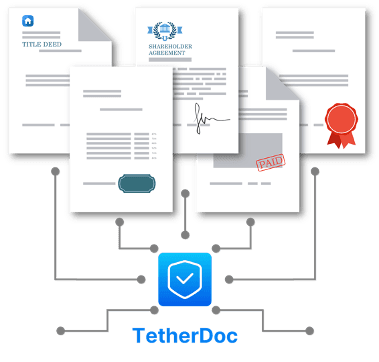 blockchain schematic illustration for document authenticity
